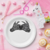 Skeleton Heart Hands Clean Graphic Mood ペーパープレート (パーティー)