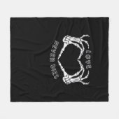 Skeleton Heart Hands Funny Classic Style フリースブランケット (正面(横))