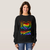 Skeleton Heart Pride Rainbow LGBTQ LGBT Gay Lesbia スウェットシャツ (正面フル)