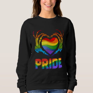 Skeleton Heart Pride Rainbow LGBTQ LGBT Gay Lesbia スウェットシャツ