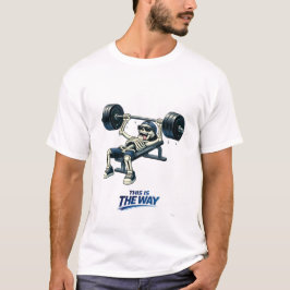 Skeleton Heavy Bench Press Funny Fitness Design Tシャツ