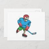 Skeleton holding a hockey stick at an ice hockey g ポストカード (正面/裏面)
