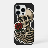Skeleton Holding a Rose – Artistic Gothic Sticker iPhoneケース (裏面)