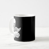 Skeleton Holding Cat Funny Halloween Skull Sphynx  コーヒーマグカップ (正面左)