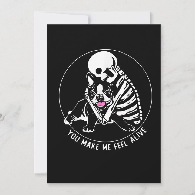 SKELETON HUG BOSTON TERRIERあなたが私を生き感じた (正面)