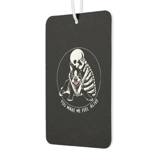 SKELETON HUG BOSTON TERRIERあなたが私を生き感じた カーエアーフレッシュナー (左)