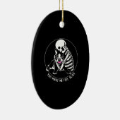 SKELETON HUG BOSTON TERRIERあなたが私を生き感じた セラミックオーナメント (右)