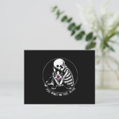 SKELETON HUG BOSTON TERRIERあなたが私を生き感じた ポストカード (スタンド正面)
