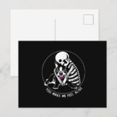 SKELETON HUG BOSTON TERRIERあなたが私を生き感じた ポストカード (正面/裏面)