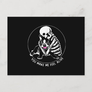 SKELETON HUG BOSTON TERRIERあなたが私を生き感じた ポストカード
