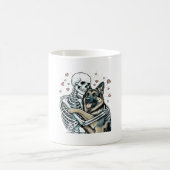Skeleton Hugging a German Shepherd � Unique Gothic コーヒーマグカップ (中央)