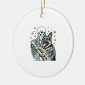 Skeleton Hugging a German Shepherd � Unique Gothic セラミックオーナメント (左)