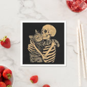  Skeleton Hugging Cat – Cute Gothic Cat Lover Gift スタンダードカクテルナプキン (インサイチュ)