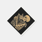  Skeleton Hugging Cat – Cute Gothic Cat Lover Gift スタンダードカクテルナプキン (角)