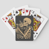  Skeleton Hugging Cat – Cute Gothic Cat Lover Gift トランプ (裏面)