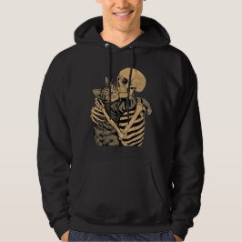 Skeleton Hugging Cat – Cute Gothic Cat Lover Gift パーカ