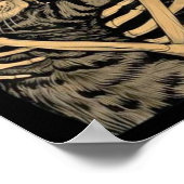  Skeleton Hugging Cat – Cute Gothic Cat Lover Gift ポスター (角)