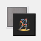 Skeleton Ice Hockey Player Funny Skater Design マグネット (正面/裏面)