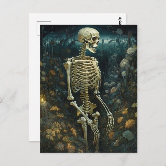 Skeleton in a night Garden ポストカード (正面/裏面)