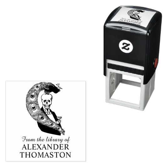 Skeleton in Tuxedo, Peacock Library Book Name セルフインキングスタンプ (インサイチュ)