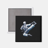 Skeleton Karate Kick Martial Arts Kickboxing Mma F マグネット (正面/裏面)
