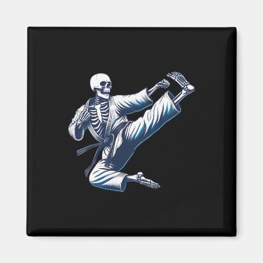 Skeleton Karate Kick Martial Arts Kickboxing Mma F マグネット (正面)