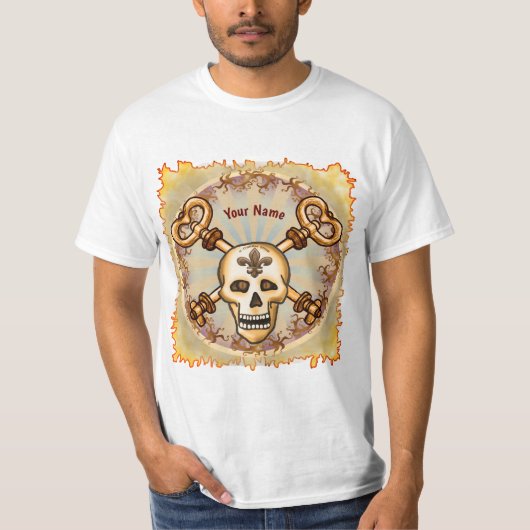 Skeleton Keys skull  Tシャツ (正面)