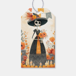 Skeleton Lady La Catrina Day of the Dead  ギフトタグ