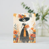 Skeleton Lady La Catrina Day of the Dead  シーズンポストカード (スタンド正面)