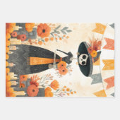 Skeleton Lady La Catrina Day of the Dead  ラッピングペーパーシート (正面2)