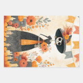 Skeleton Lady La Catrina Day of the Dead  ラッピングペーパーシート (正面)