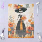 Skeleton Lady La Catrina Day of the Dead Decoupage 薄葉紙 (クラフト)