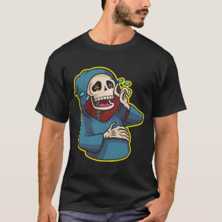 Skeleton laughing with a lot of joy tシャツ