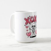Skeleton Love Balloons with XOXO コーヒーマグカップ (正面左)