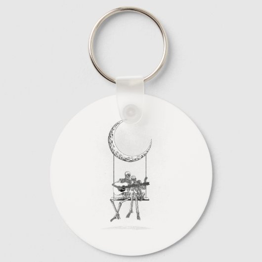 Skeleton Moon Band Tees - Rock And Roll Concert Gr キーホルダー (正面)