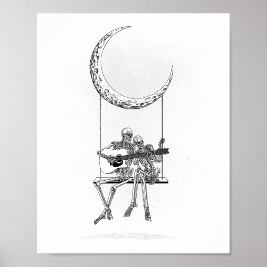 Skeleton Moon Band Tees - Rock And Roll Concert Gr ポスター (正面)