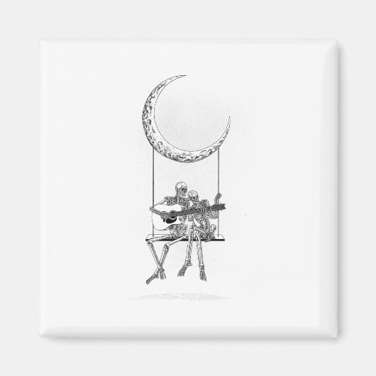 Skeleton Moon Band Tees - Rock And Roll Concert Gr マグネット (正面)