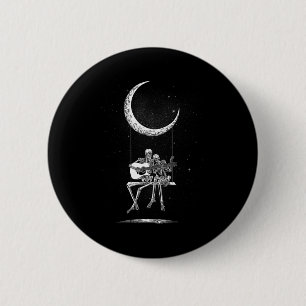 Skeleton Moon Band Tees - Rock And Roll Concert Gr 缶バッジ