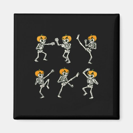 Skeleton Muay Thai Halloween Kickboxing Mma Muay T マグネット (正面)