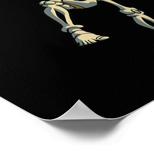 Skeleton Muay Thai Kick Boxing Mma Funny Karate Ha ポスター (角)