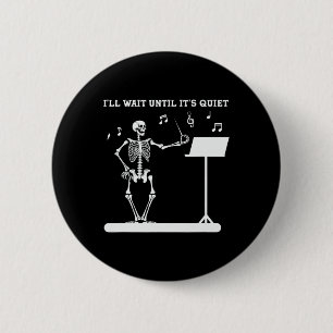 Skeleton Music先生静かになるまで待つ 缶バッジ