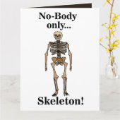 Skeleton No-Body Funny カード (黄色い花)