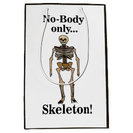 Skeleton No-Body Funny ミディアムペーパーバッグ