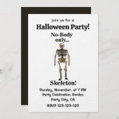 Skeleton No-Body Funny Halloween Party 招待状 (正面/裏面)