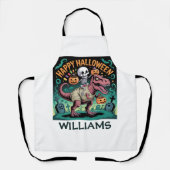Skeleton on Mummy T-Rex – Spooky Dino Rider エプロン (正面)