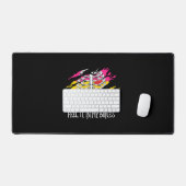 Skeleton on Pansexual Flag Colors Background デスクマット (キーボード&マウス)