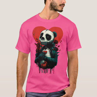 Skeleton Panda Love Tシャツ