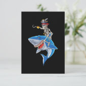  skeleton pirate riding shark かわいい少年たち ハロウィン 招待状 (スタンド正面)
