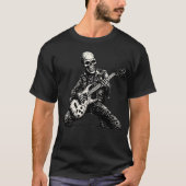  skeleton playing an electric guitar tシャツ (正面)