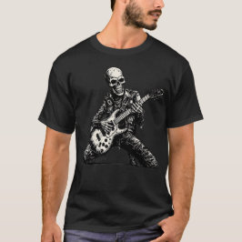  skeleton playing an electric guitar tシャツ